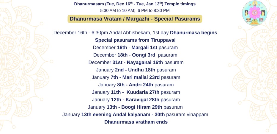 Dhanurmasa Vratam / Margazhi